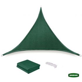 ΠΑΝΙ ΣΚΙΑΣΗΣ ΤΡΙΓΩΝΟ Ε220 180gr/m² ΠΡΑΣΙΝΟ 3,6x3,6x3,6m GRASHER ΜΕ ΚΡΙΚΟΥΣ