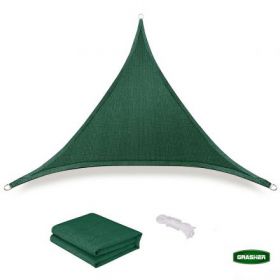 ΠΑΝΙ ΣΚΙΑΣΗΣ ΤΡΙΓΩΝΟ Ε220 180gr/m² ΠΡΑΣΙΝΟ 5x5x5m GRASHER ΜΕ ΚΡΙΚΟΥΣ