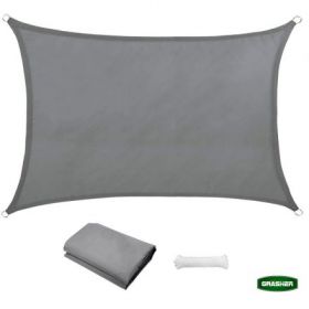 ΠΑΝΙ ΣΚΙΑΣΗΣ OXFORD ΑΔΙΑΒΡΟΧΟ ΟΡΘΟΓΩΝΙΟ 180gr/m² ΓΚΡΙ 4x6m GRASHER ΜΕ ΚΡΙΚΟΥΣ