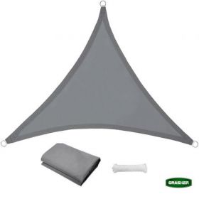 ΠΑΝΙ ΣΚΙΑΣΗΣ OXFORD ΑΔΙΑΒΡΟΧΟ ΤΡΙΓΩΝΟ 180gr/m² ΓΚΡΙ 5Χ5x5m GRASHER ΜΕ ΚΡΙΚΟΥΣ