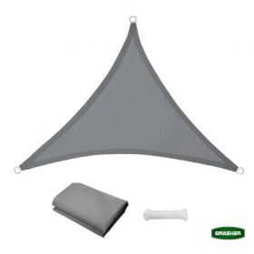 ΠΑΝΙ ΣΚΙΑΣΗΣ OXFORD ΑΔΙΑΒΡΟΧΟ ΤΡΙΓΩΝΟ 180gr/m² ΓΚΡΙ 3,5Χ3,5x3,5m GRASHER ΜΕ ΚΡΙΚΟΥΣ