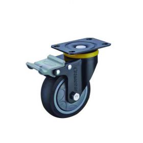 ΡΟΔΑ ΜΑΥΡΗ TPR ΠΕΡΙΣΤΡΕΦΟΜΕΝΗ ΜΕ ΦΡΕΝΟ Β.Τ. 100mm